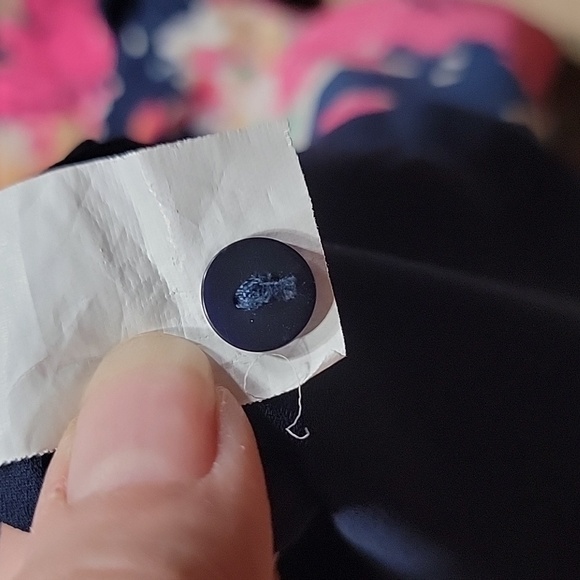 Dalia Size 12 Navy Blue with Multi-Color Floral Pattern Long Sleeve High Low Hem - Picture 14 of 14